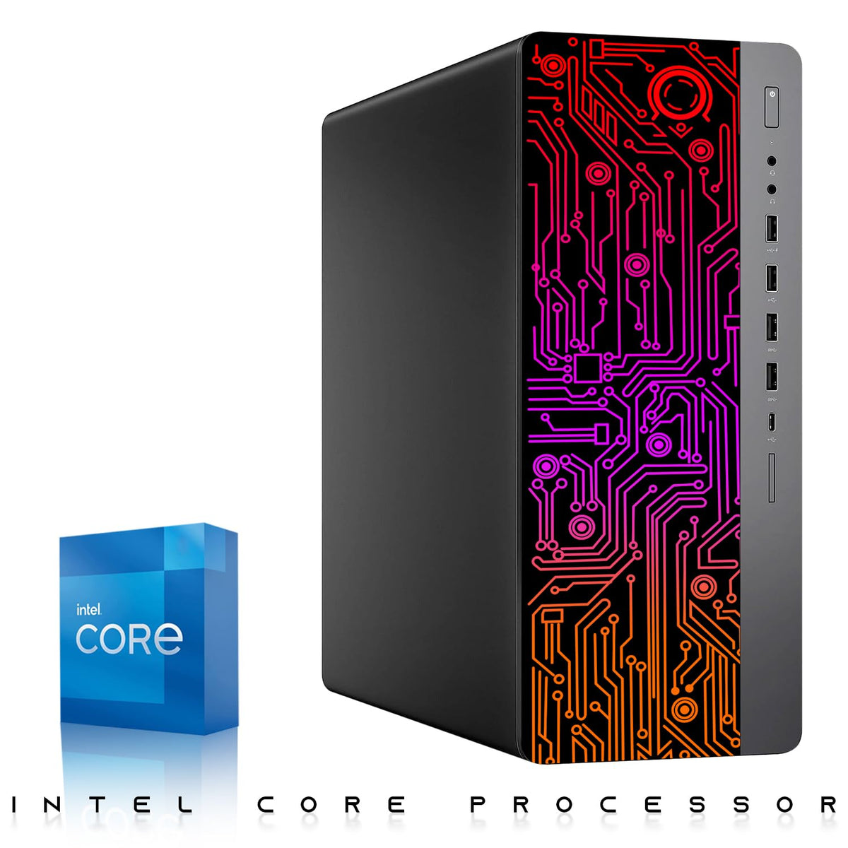 TechMagnet HP 2x ARGB Fan Gaming PC, Intel Core i7, 16GB RAM, GTX 1650 Graphics, Single Monitor Setup, RGB Speaker Kit, USB WiFi + BT (Win 11 Renewed)