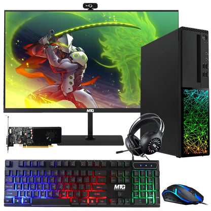 TechMagnet Galaxy Gaming PC, Intel Core i5 8th Gen, 16GB RAM, RGB KBM & Headphone, Webcam, USB WiFi + BT (Win 11 Renewed)