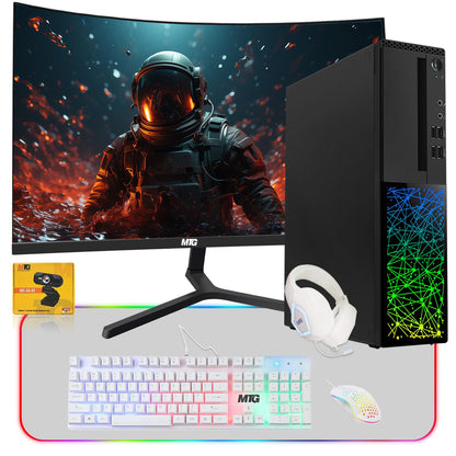 TechMagnet Galaxy Gaming PC, Intel Core i5 8th Gen, 16GB RAM, 4 in 1 Gaming Kit, Webcam, USB WiFi + BT (Win 11 Renewed)
