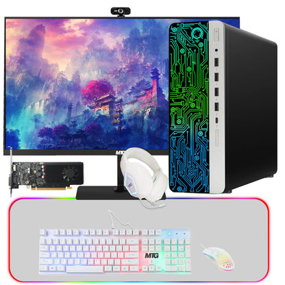 TechMagnet HP G3 Gaming PC, Intel Core i7 8th Gen, 16GB RAM, 4 in 1 Gaming Kit, Webcam, USB WiFi + BT (Win 11 Renewed)