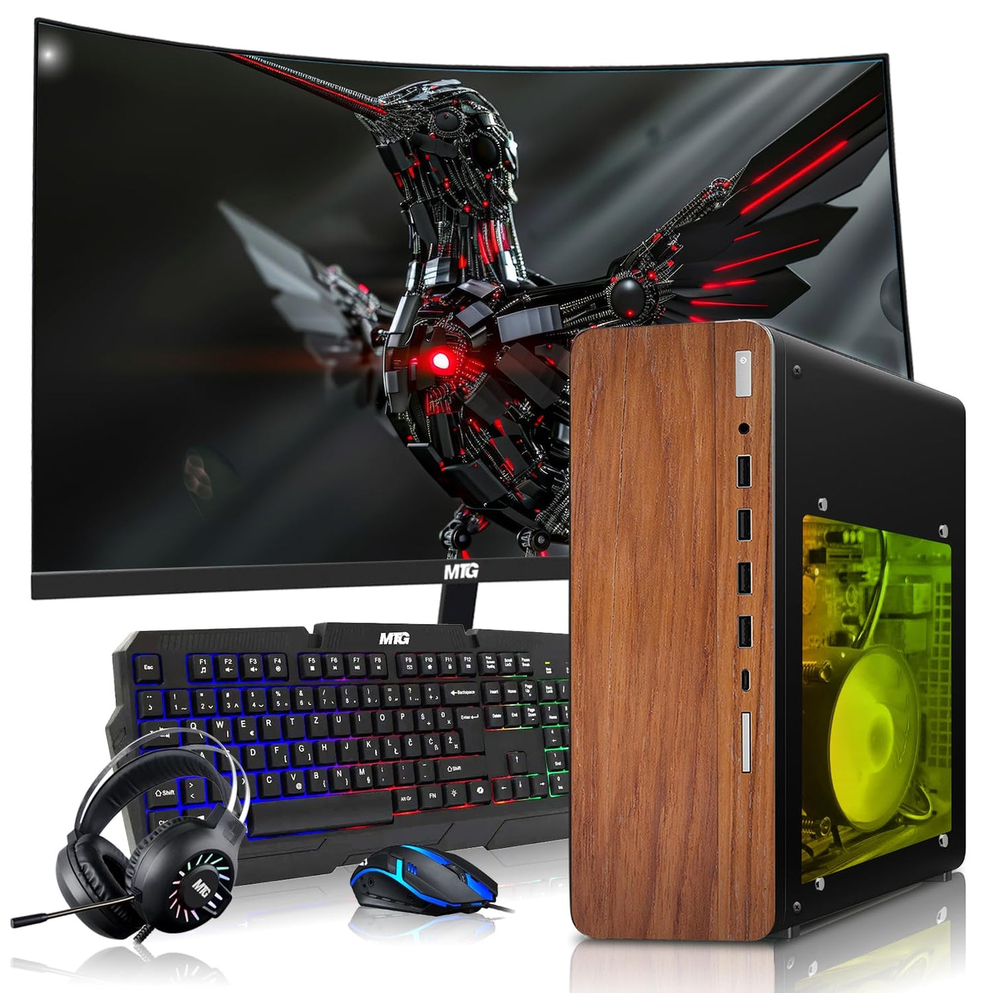TechMagnet HP Premium Gaming Desktop (GT 1030) rear ports and connectivity view