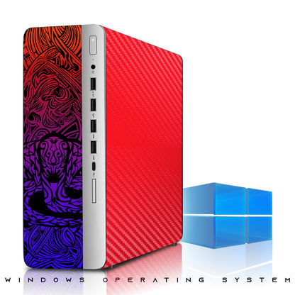 TechMagnet HP Cobra Wrap Edition Gaming PC, 16GB RAM, RGB Speaker Kit, Webcam, USB WiFi + BT (Win 11 Renewed)