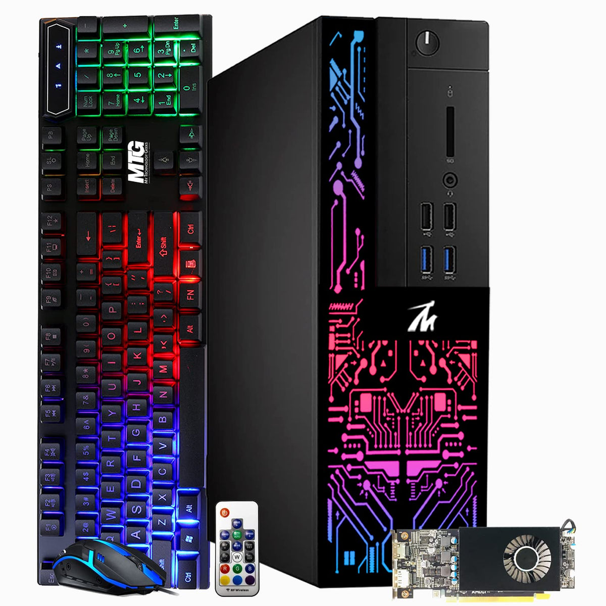 TechMagnet Siwa 6 Gaming PC, Intel Core i3 & i5 6th Gen, 16GB RAM, RGB Keyboard & Mouse, USB WiFi + BT (Win 11 Renewed)