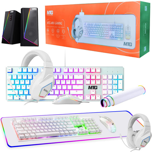 MTG 4-in-1 Gaming Kit, all four pieces together: keyboard, mouse, headphone and desk mat