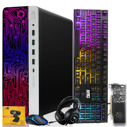 TechMagnet HP G3 Gaming PC, Intel Core i7 8th Gen, 16GB RAM, RGB Headphone Kit, Webcam, USB WiFi + BT (Win 11 Renewed)