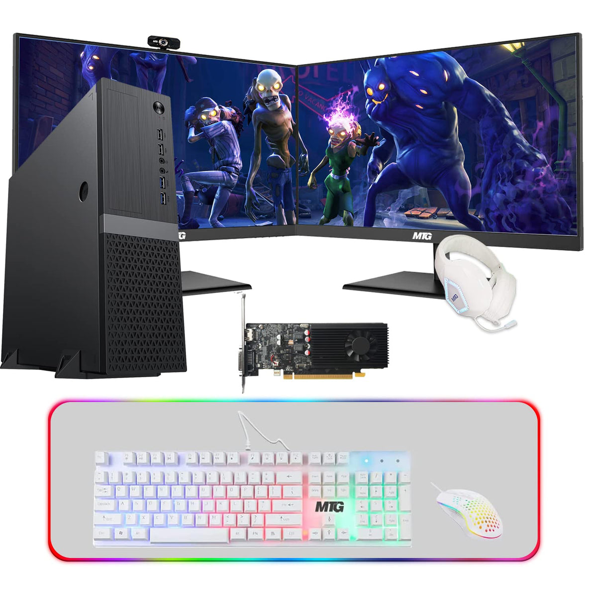 TechMagnet Heera Gaming PC, Intel Core i5 8th Gen, 16GB RAM, GTX 1650 Graphics, 4 in 1 Gaming Kit, Webcam, USB WiFi + BT (Win 11 Renewed)