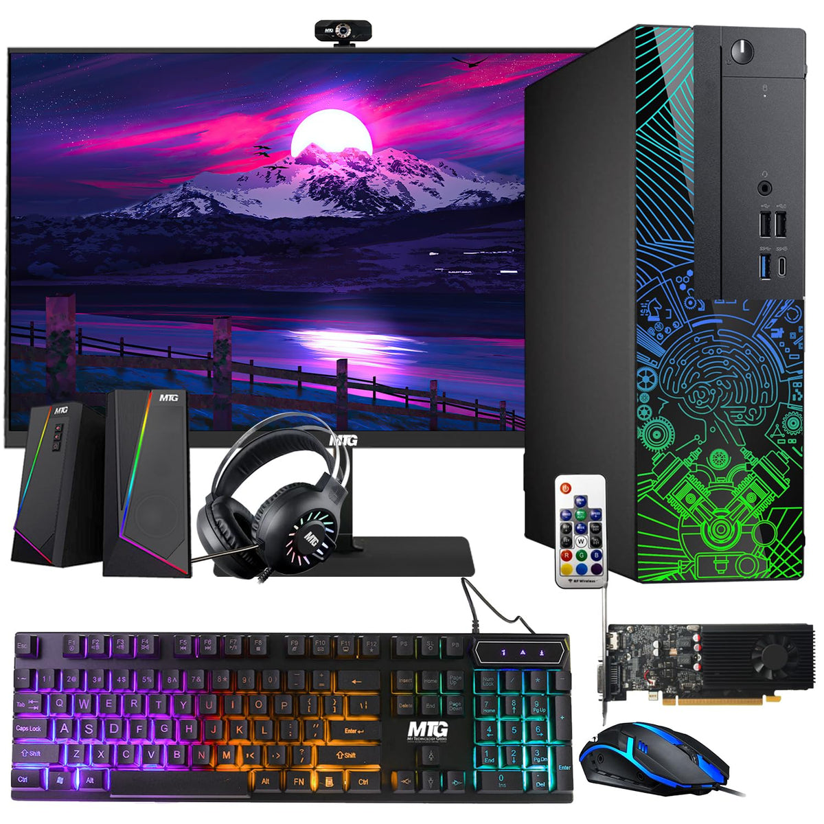 TechMagnet Lumos 8 Gaming PC, Intel Core i5 & i7 7th Gen, 16GB RAM, GTX 1650 Graphics, RGB Speaker & Headphone Kit, USB WiFi + BT (Win 11 Renewed)