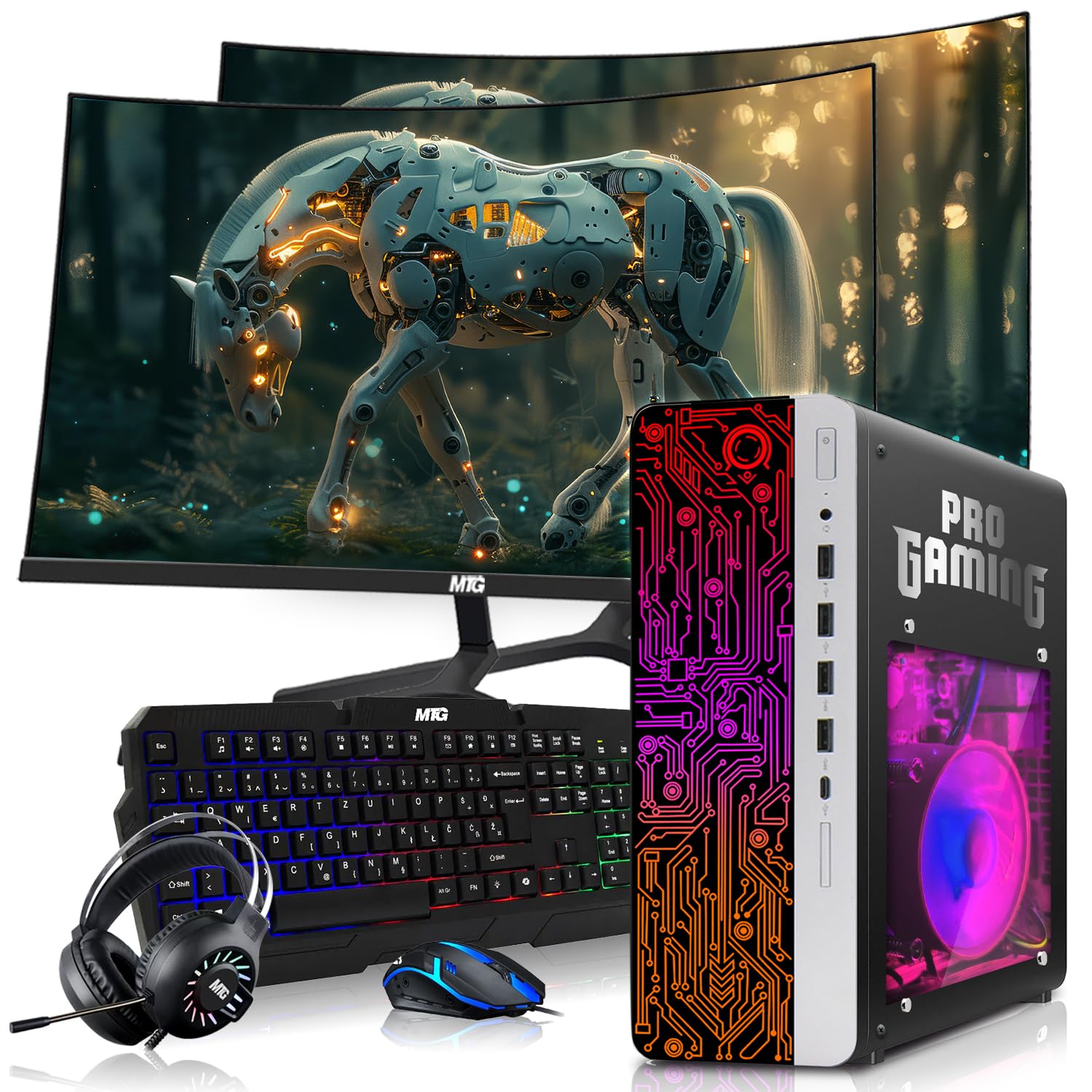 TechMagnet HP G4 Gaming Desktop (Intel i5) RGB lighting close-up