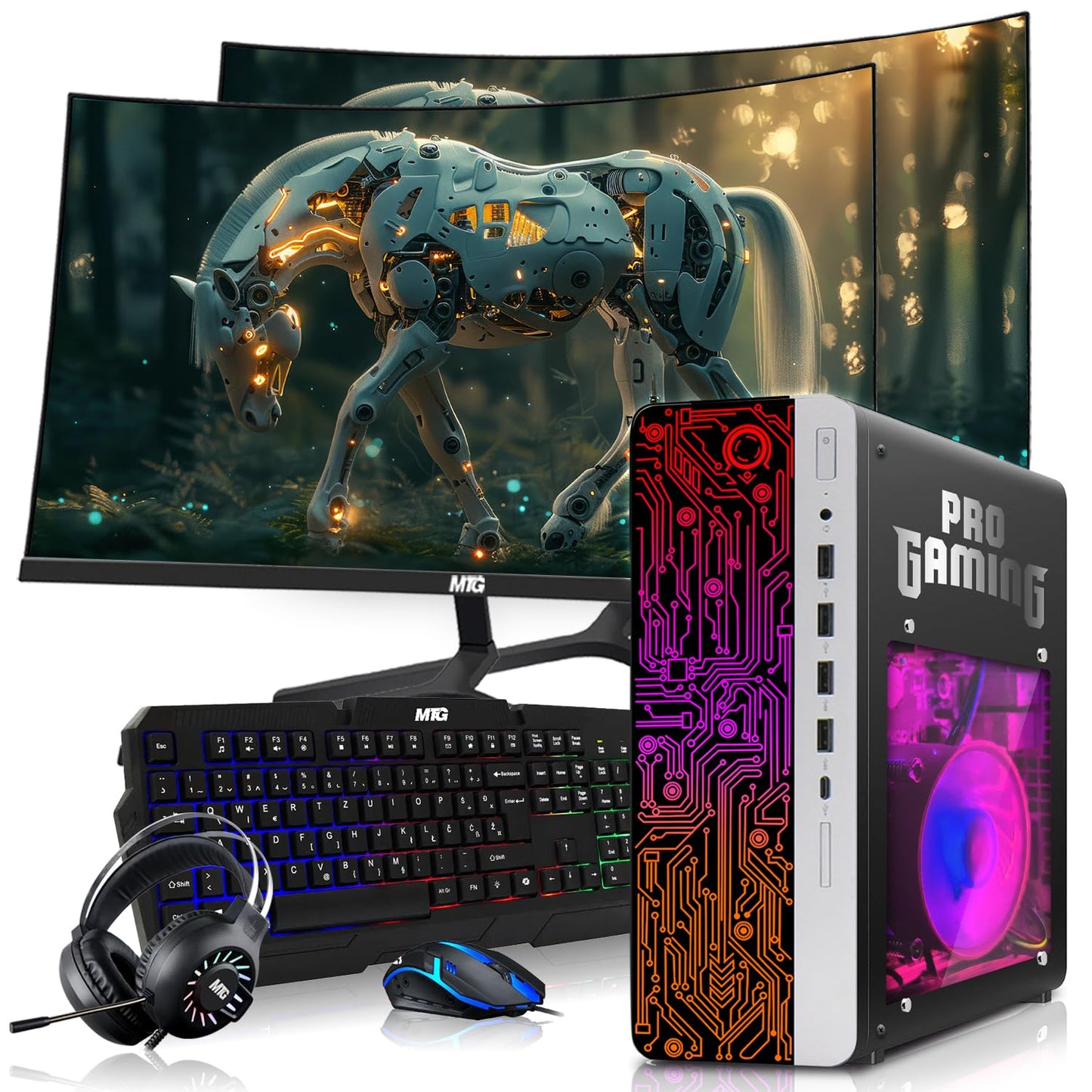 TechMagnet HP G4 Gaming Desktop RGB lighting close-up