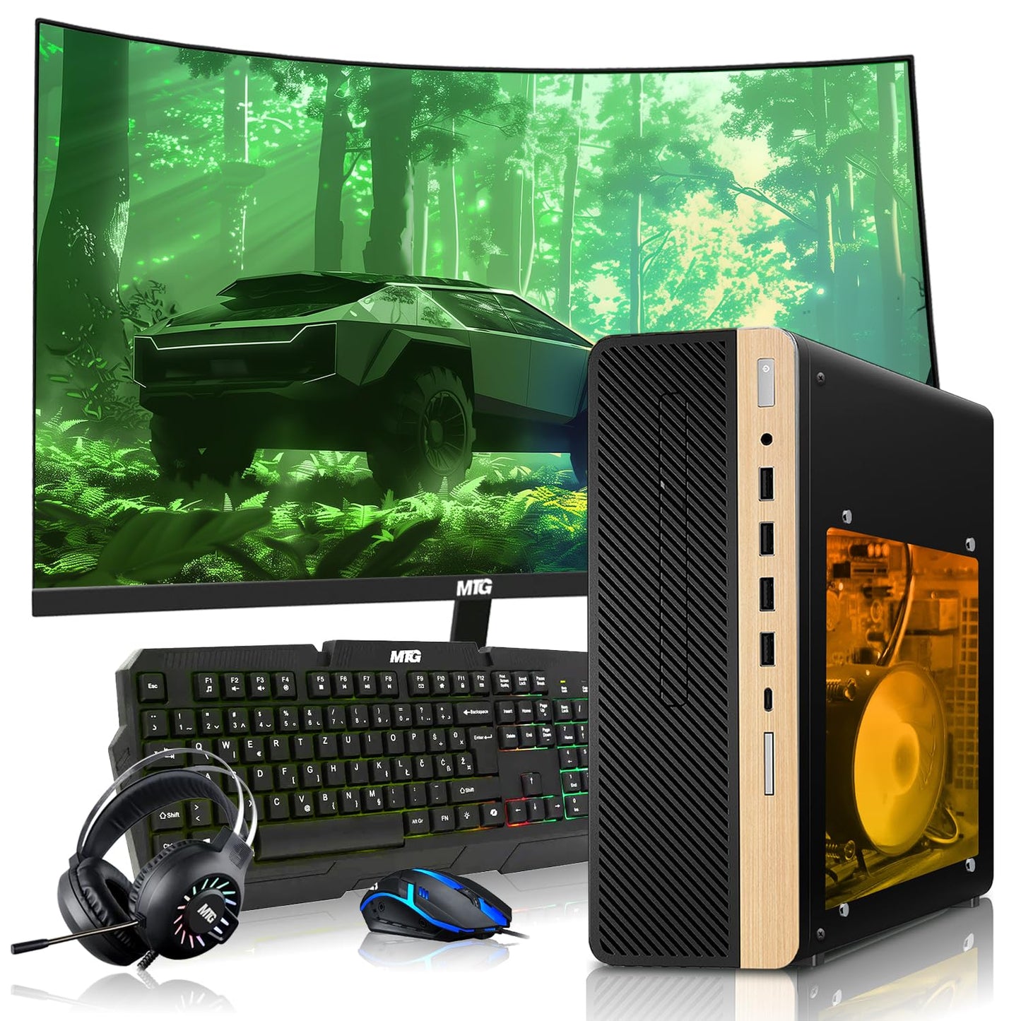 TechMagnet HP Premium Gaming Desktop RGB lighting close-up