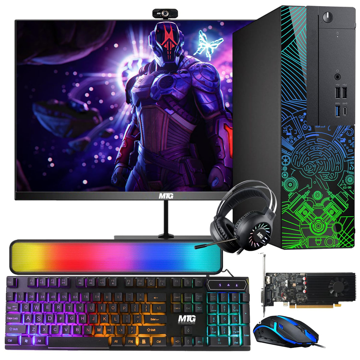 TechMagnet Lumos 8 Gaming PC, Intel Core i7 & i5 7th Gen, 16GB RAM, GTX 1650 Graphics, RGB Soundbar & Headphone Kit, USB WiFi + BT (Win 11 Renewed)