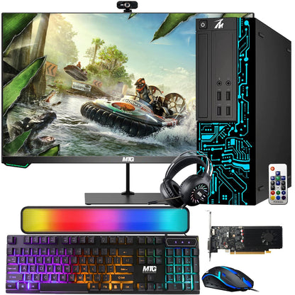 TechMagnet Siwa 8 Gaming PC, Intel Core i7 6th Gen, 16GB RAM, GTX 1650 Graphics, RGB KBM, Soundbar & Headphone, USB WiFi + BT (Win 11 Renewed)