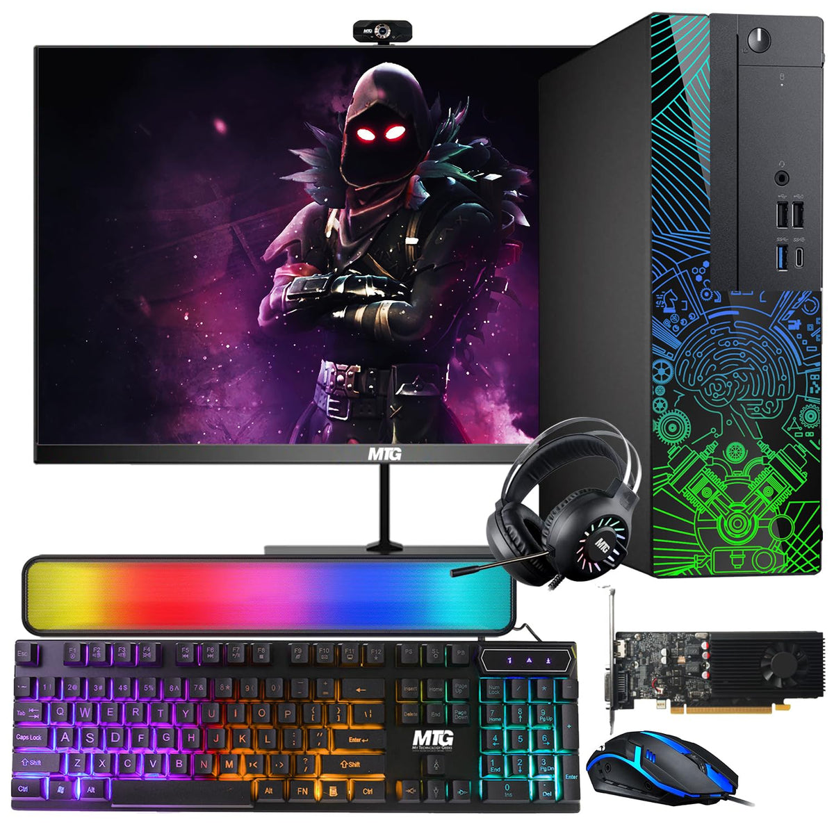 TechMagnet Lumos 8 Gaming PC, Intel Core i7 & i5 7th Gen, 16GB RAM, GTX 1650 Graphics, RGB Soundbar & Headphone Kit, USB WiFi + BT (Win 11 Renewed)