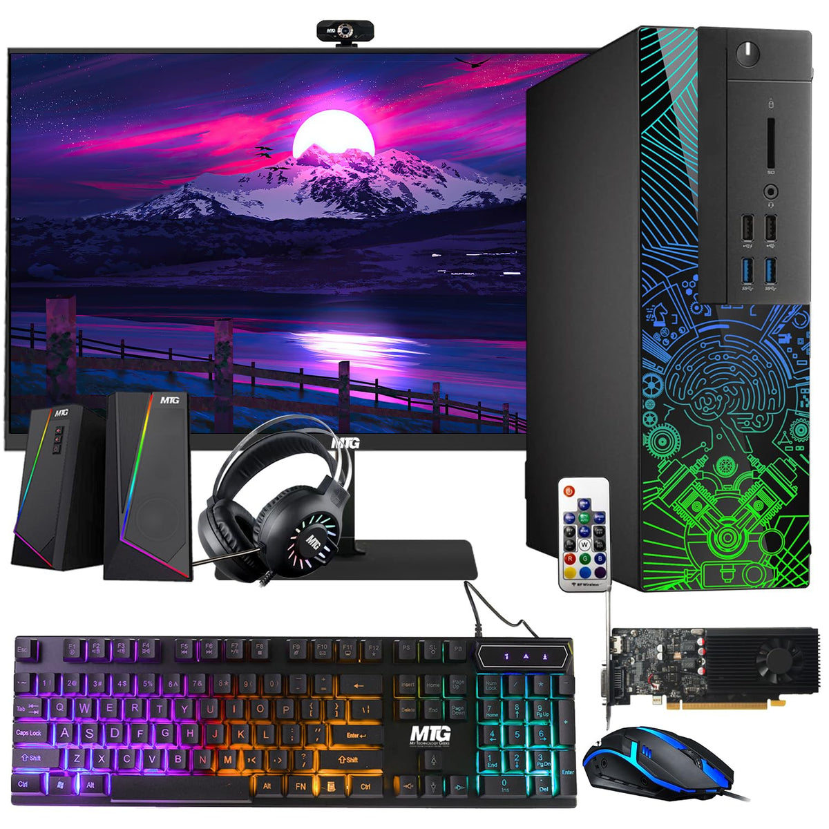 TechMagnet Lumos 8 Gaming PC, Intel Core i5 8th Gen, 16GB RAM, GTX 1650 Graphics, RGB Speaker & Headphone Kit, USB WiFi + BT (Win 11 Renewed) - V2