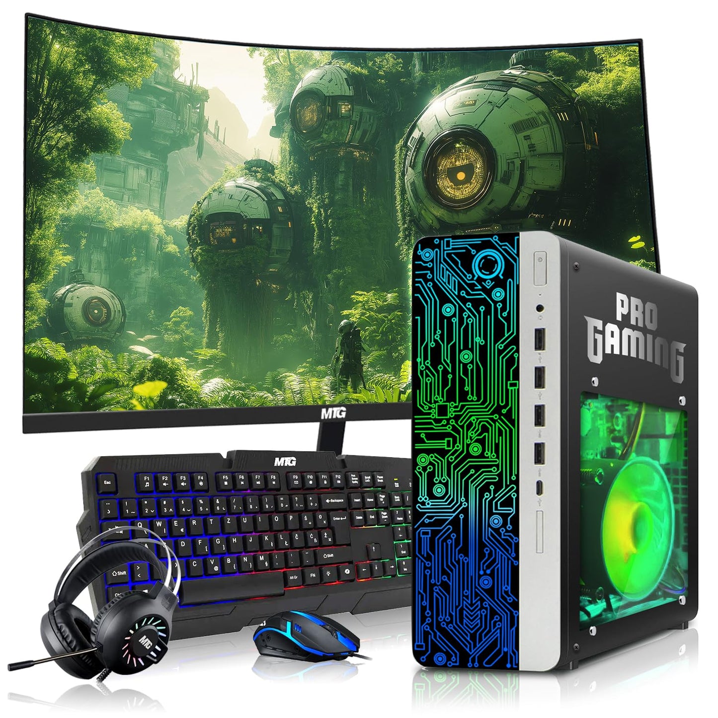 TechMagnet HP G4 Gaming Desktop with AMD Ryzen 3 Pro and GT 730 graphics, front view