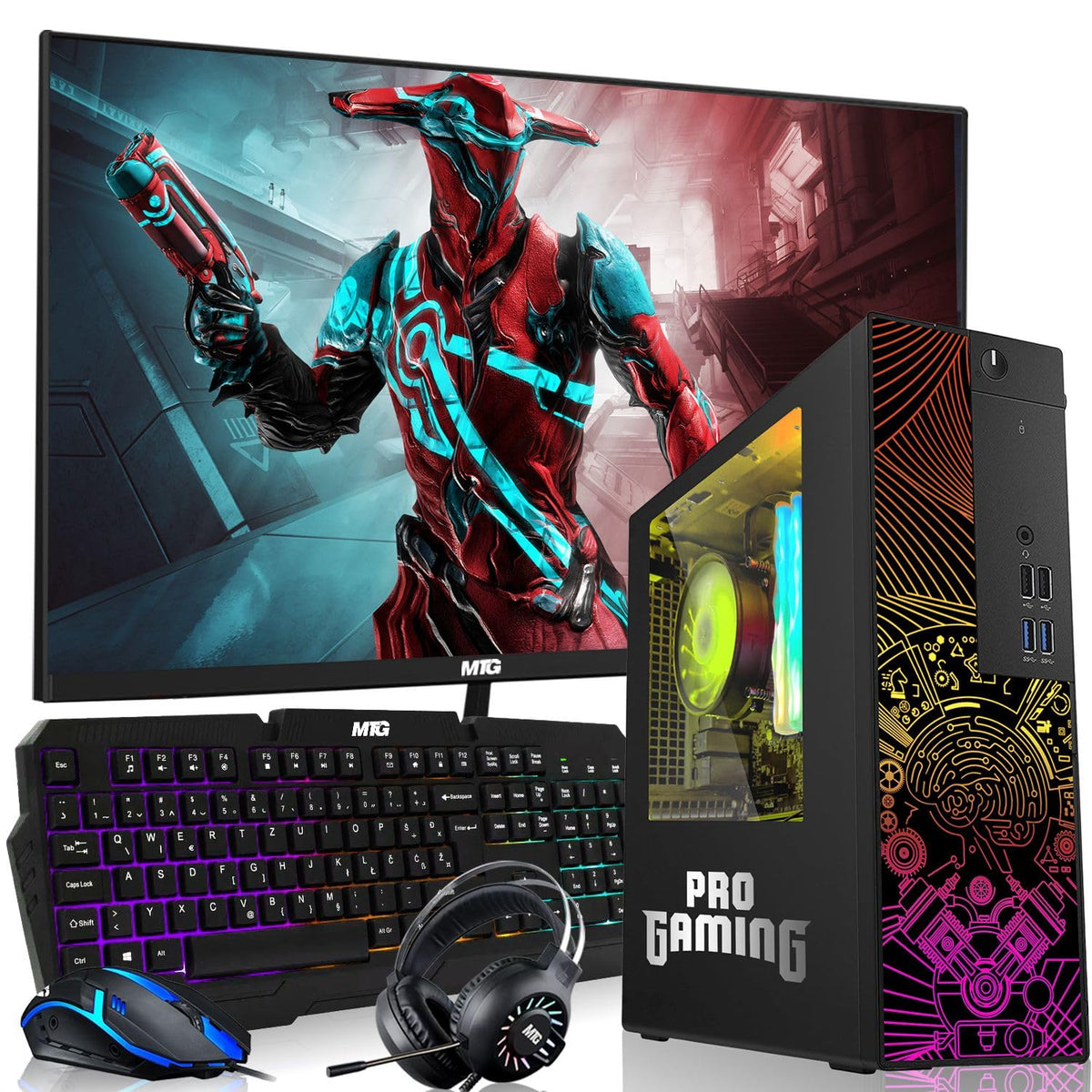 TechMagnet Desktop Computer PC, Intel Core i5 8th Gen, GTX 1650 Graphics, RGB KBM & Headphone, USB WiFi + BT (Win 11 Renewed)