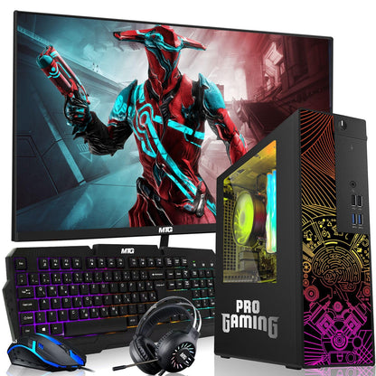 TechMagnet Desktop Computer PC, Intel Core i5 8th Gen, GTX 1650 Graphics, RGB KBM & Headphone, USB WiFi + BT (Win 11 Renewed)