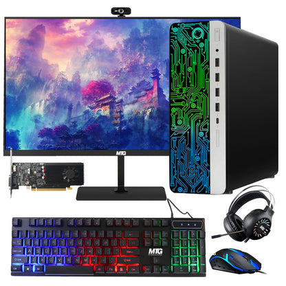 TechMagnet HP G3 Gaming PC, Intel Core i7 8th Gen, 16GB RAM, RGB Headphone Kit, Webcam, USB WiFi + BT (Win 11 Renewed)