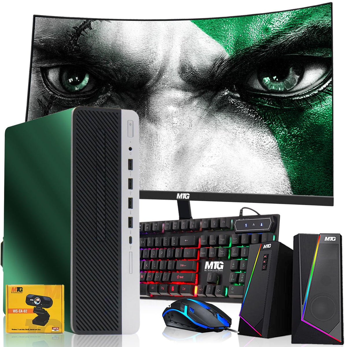 TechMagnet HP G3 Christmas Special Gaming PC, 16GB RAM, RGB Speaker Kit, USB WiFi + BT (Win 11 Renewed)