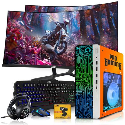 TechMagnet HP Phoenix Gaming Desktop with monitor display setup