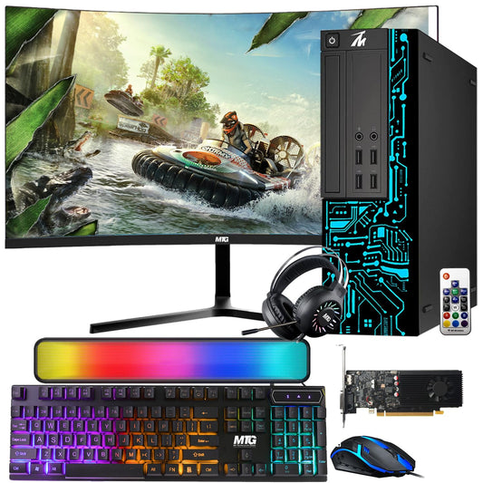 TechMagnet Siwa 8 Gaming PC, Intel Core i7 6th Gen, 16GB RAM, GTX 1650 Graphics, RGB KBM, Soundbar & Headphone, USB WiFi + BT (Win 11 Renewed)