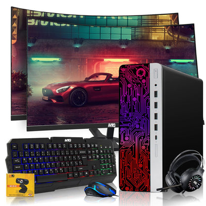 TechMagnet HP G3 Gaming PC, Intel Core i5 8th Gen, 32GB RAM, GTX 1650 Graphics, RGB Headphone Kit, Webcam, USB WiFi + BT (Win 11 Renewed)