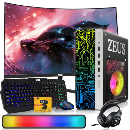 TechMagnet Zeus Pro 4 Gaming PC - Intel I5 4th Gen, 16GB RAM, RGB Soundbar Kit (Win 11 Renewed)