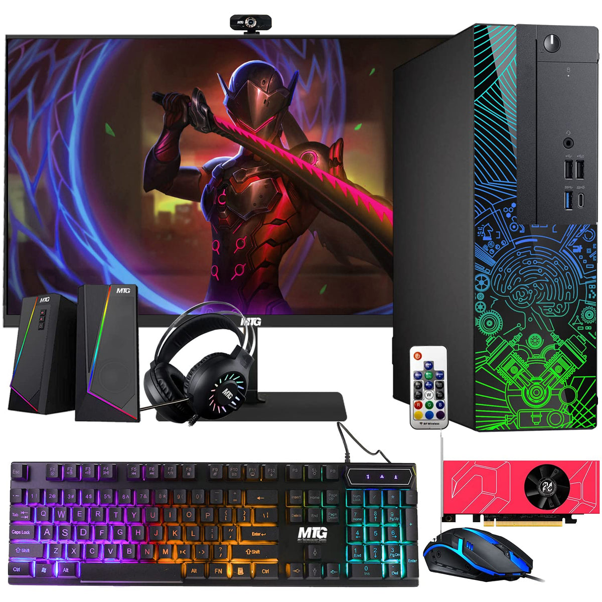 TechMagnet Lumos 8 Gaming PC, Intel Core i7 8th Gen, 8GB RAM, GTX 1650 Graphics, RGB Speaker & Headphone Kit, USB WiFi + BT (Win 11 Renewed)