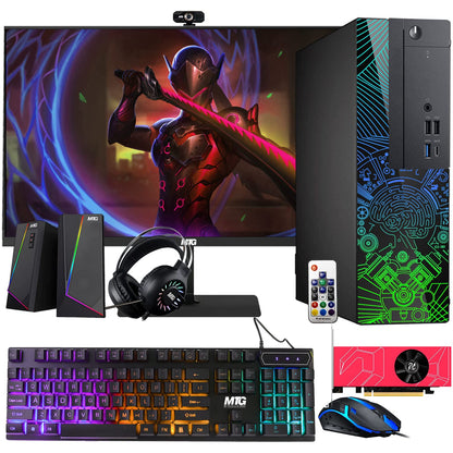 TechMagnet Lumos 8 Gaming PC, Intel Core i7 8th Gen, 8GB RAM, GTX 1650 Graphics, RGB Speaker & Headphone Kit, USB WiFi + BT (Win 11 Renewed)