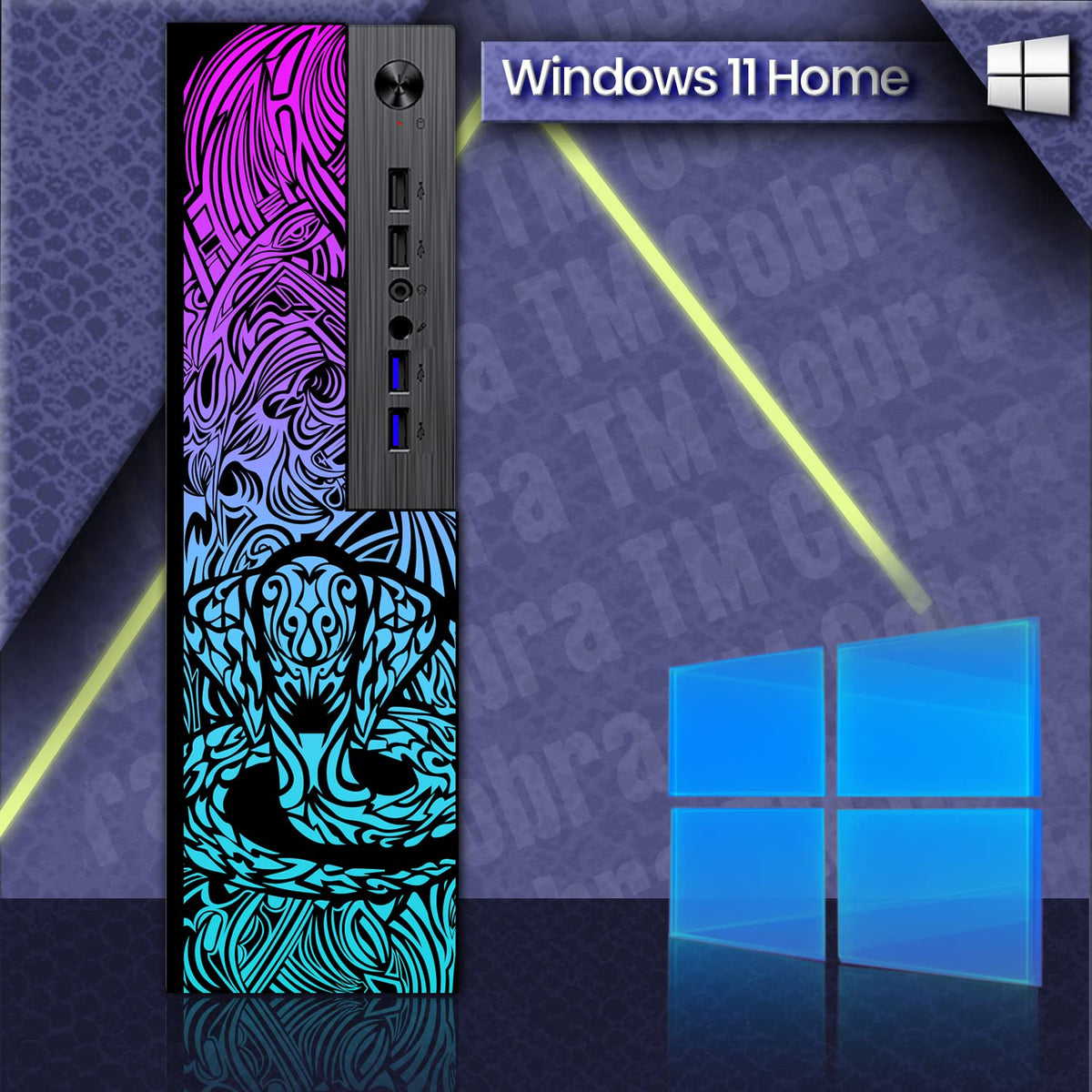 TechMagnet Cobra Gaming PC, Intel Core i5 12th Gen, 32GB RAM, GTX 1650 Graphics, RGB Soundbar & Headphone Kit, Webcam (Win 11 Renewed)