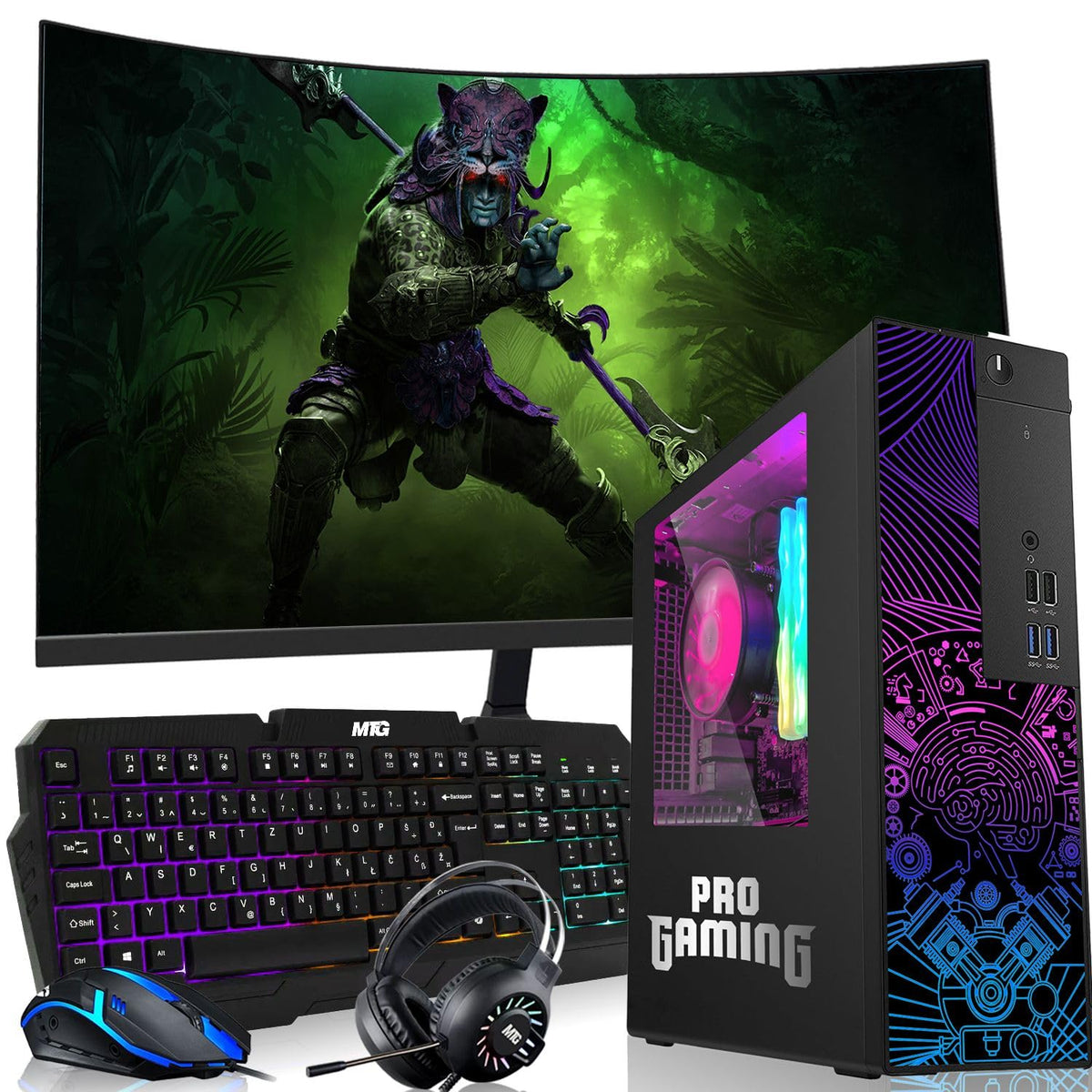 TechMagnet Desktop Computer PC, Intel Core i5 8th Gen, GTX 1650 Graphics, RGB KBM & Headphone, USB WiFi + BT (Win 11 Renewed)