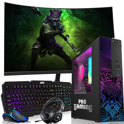 TechMagnet Desktop Computer PC, Intel Core i5 8th Gen, GTX 1650 Graphics, RGB KBM & Headphone, USB WiFi + BT (Win 11 Renewed)