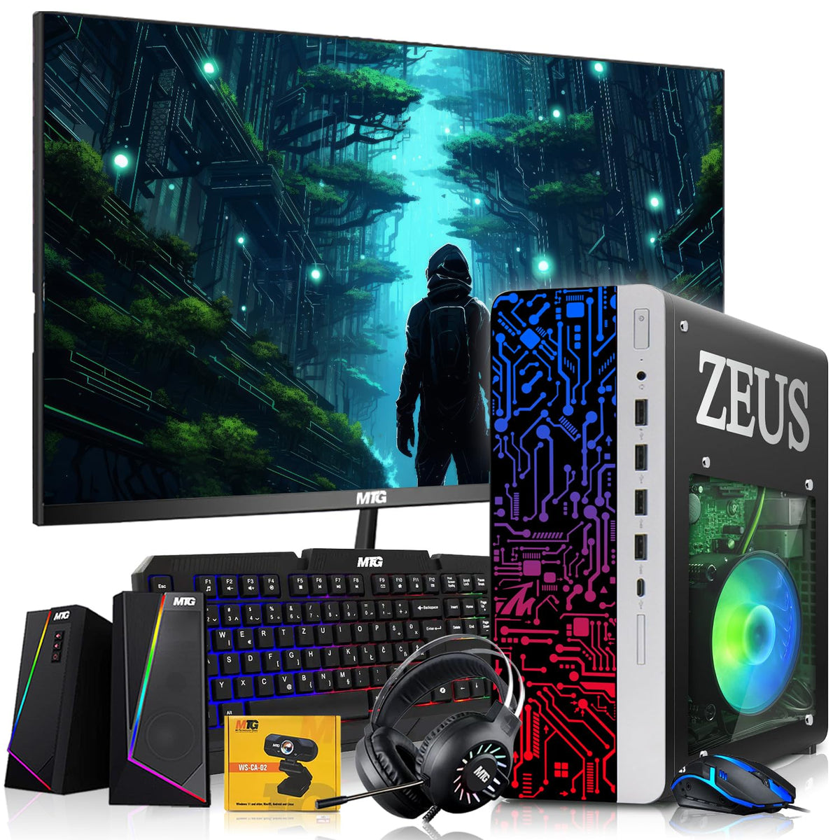 TechMagnet Zeus Pro 4 Gaming PC - Intel I7 6th Gen, 8GB RAM, RGB Speaker Kit (Win 11 Renewed)