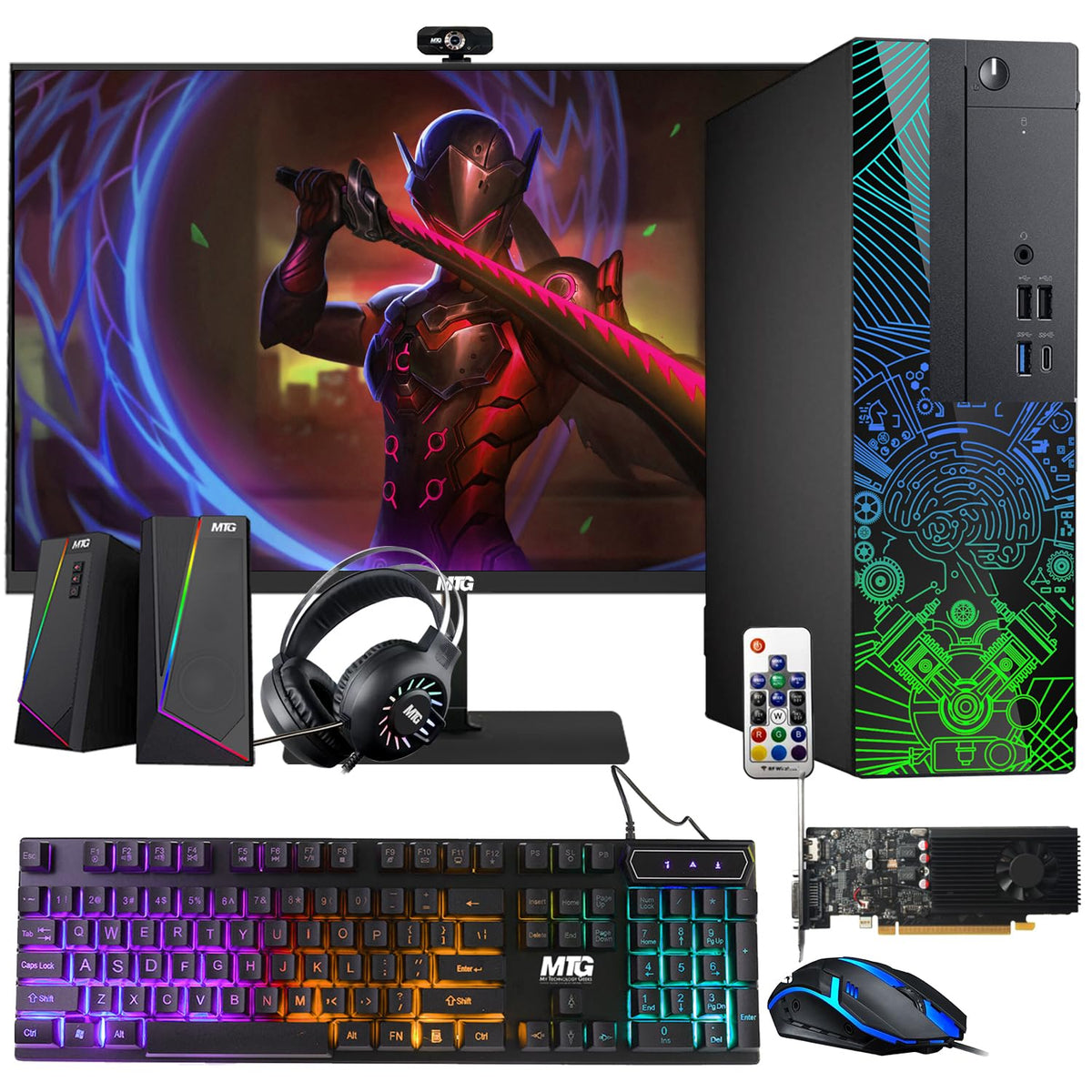 TechMagnet Lumos 8 Gaming PC, Intel Core i7 & i5 8th Gen, 16GB RAM, GTX 1650 Graphics, RGB Speaker & Headphone Kit, USB WiFi + BT (Win 11 Renewed)