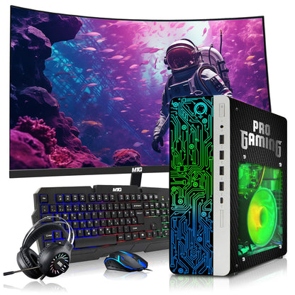 TechMagnet HP G4 Gaming Desktop (Intel i5) with monitor display setup