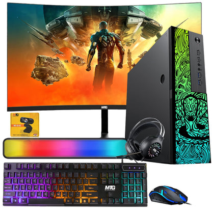 TechMagnet Cobra Gaming PC, Intel Core i5 12th Gen, 16GB RAM, GTX 1650 Graphics, RGB Soundbar & Headphone Kit, Webcam (Win 11 Renewed)