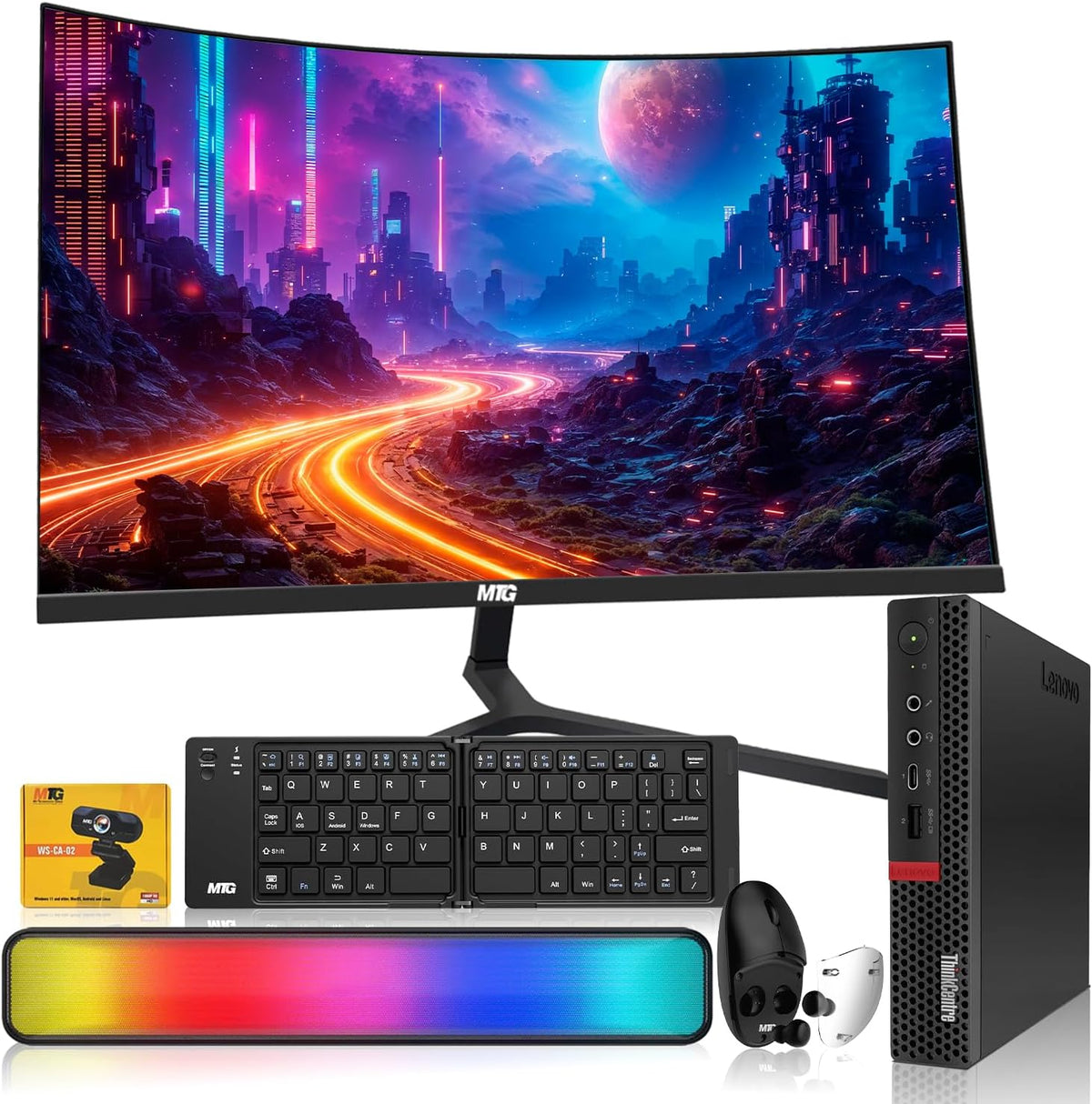 Lenovo Tiny M Series Mini Desktop PC with Intel Core i5, front view