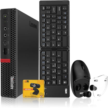 Lenovo Tiny M Series Mini Desktop PC tower only, no monitor, front view
