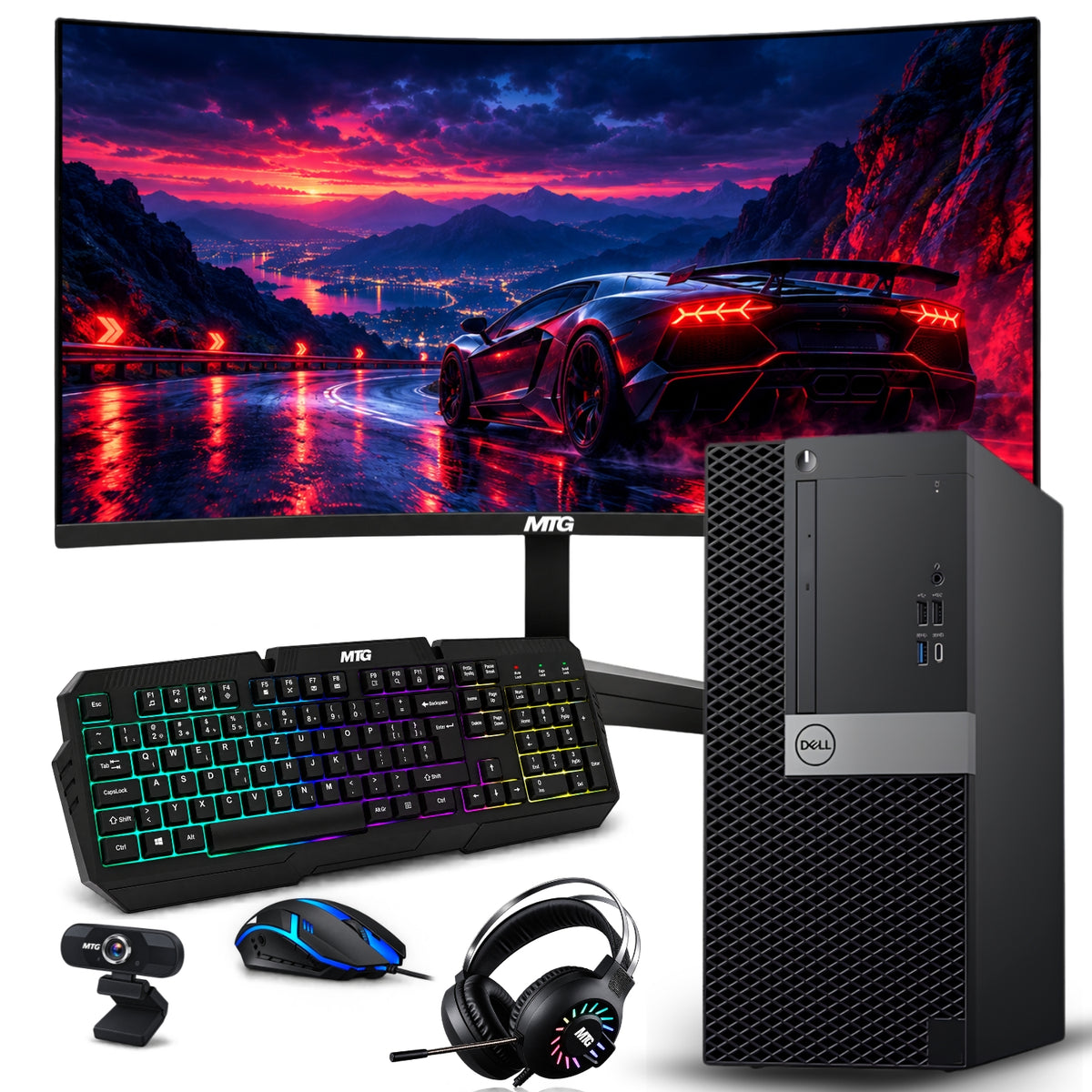 Dell 7060 Gaming PC - Intel Core i7, 16GB RAM, 1TB SSD, RGB Bundle (Win 11 Renewed)