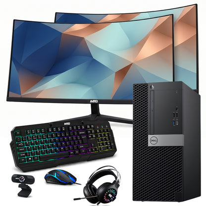 Dell 7060 Gaming PC - Intel Core i7, 16GB RAM, 1TB SSD, RGB Bundle (Win 11 Renewed)