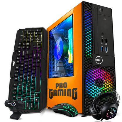Refurbished Dell OptiPlex gaming PC Phoenix Edition (orange) tower only, GTX 1650, RGB keyboard, mouse and headset