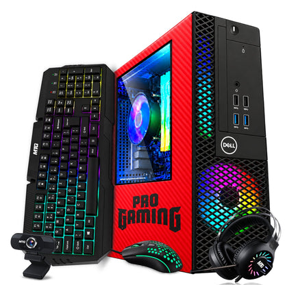 Refurbished Dell OptiPlex gaming PC Red Edition tower only, GTX 1650, RGB keyboard, mouse and headset