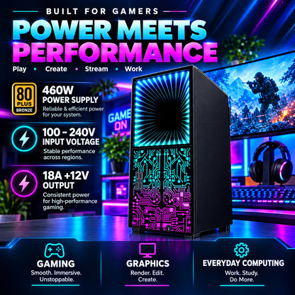 TechMagnet Horizon+ Gaming PC - Intel Core i7, 16GB RAM, 1TB SSD, Infinity Panel RGB Bundle (Win 11 Renewed)