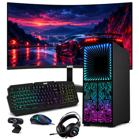 Horizon+ Infinity RGB Prebuilt Gaming PC Tower - Intel Core i7, 32GB RAM, 1TB SSD, Gaming Setup Bundle, Win 11 (Refurbished)