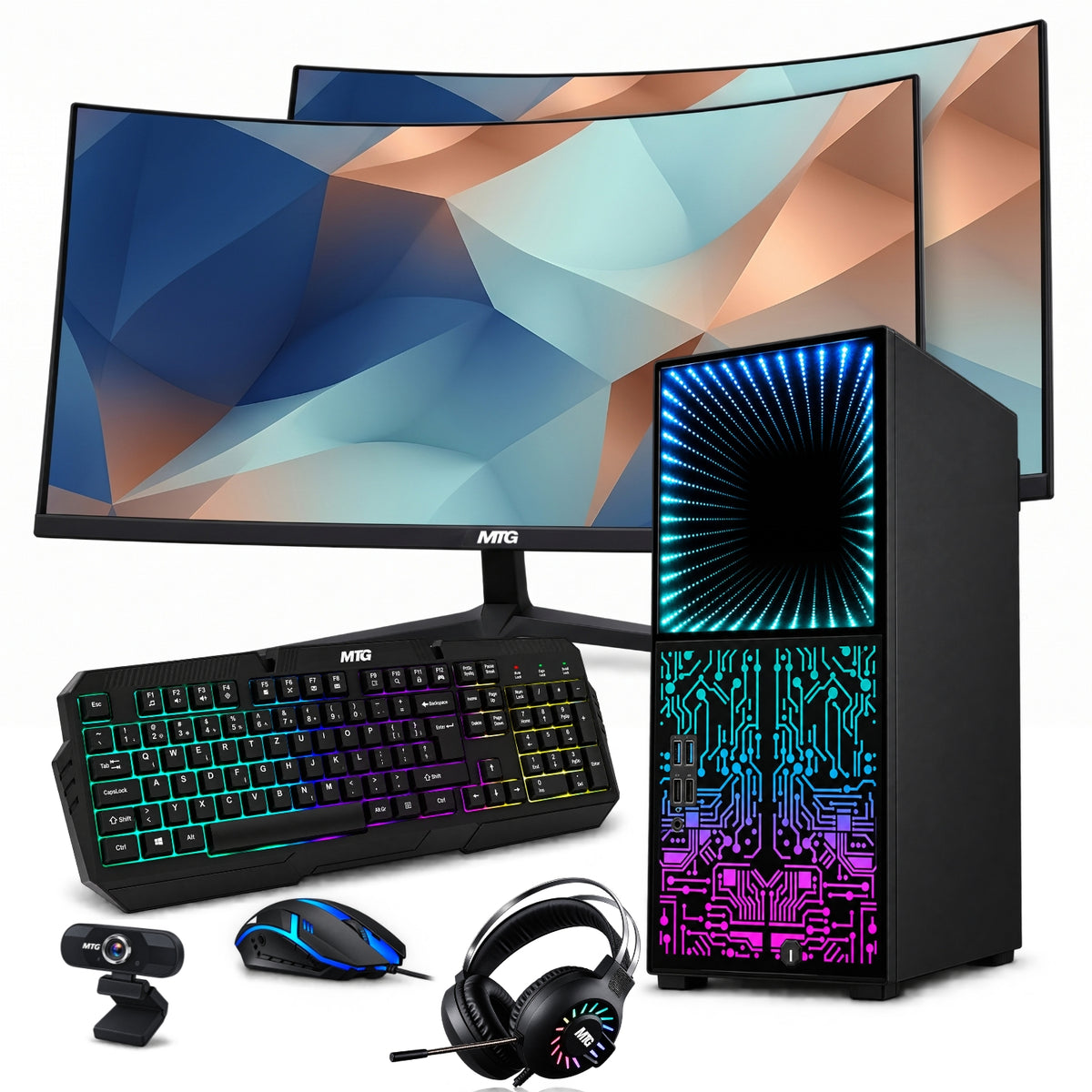 TechMagnet Horizon+ Gaming PC - Intel Core i7, 16GB RAM, 1TB SSD, Infinity Panel RGB Bundle (Win 11 Renewed)