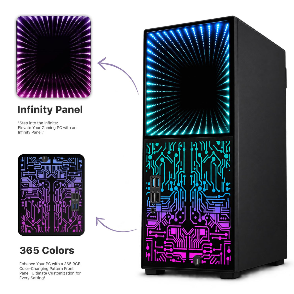 TechMagnet Horizon+ Gaming PC - Intel Core i7, 16GB RAM, 1TB SSD, Infinity Panel RGB Bundle (Win 11 Renewed)