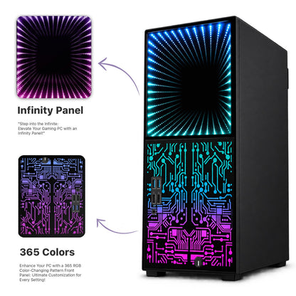 TechMagnet Horizon+ Gaming PC - Intel Core i7, 16GB RAM, 1TB SSD, Infinity Panel RGB Bundle (Win 11 Renewed)